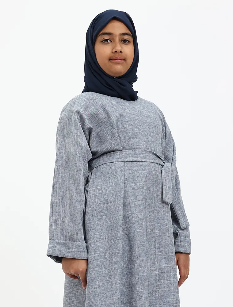 Denim Linen Girls Abaya